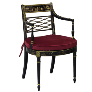 33460 chinoiserie arm chair chino black